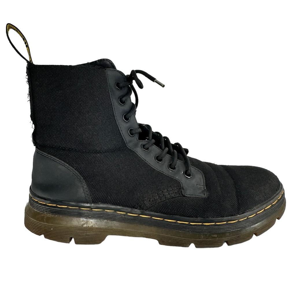 Dr. Marten's Combs Poly Casual Boots Black Yellow Stitching Unisex Men's 9, W 10